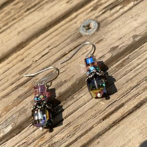 Earrings handcrafted with Swarovski & rose quartz